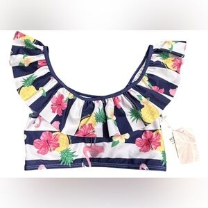Tommy Bahama | Tropical Hibiscus Floral & Pineapple Girls Swim Top | NWT!